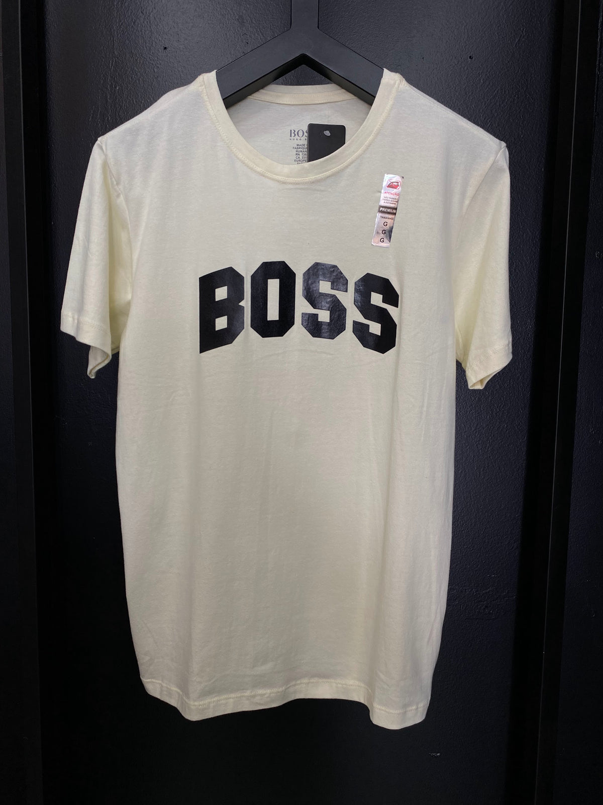 Camisa Peruana Hgo Boss Logo Preto Off White