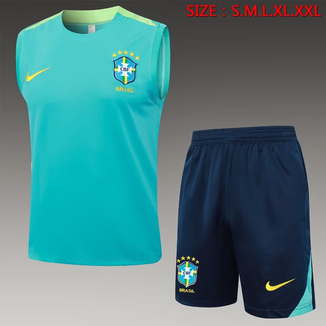 Conjunto Brasil Treino Regata Verde