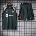 Conjunto Barcelona Treino Regata Verde Escuro