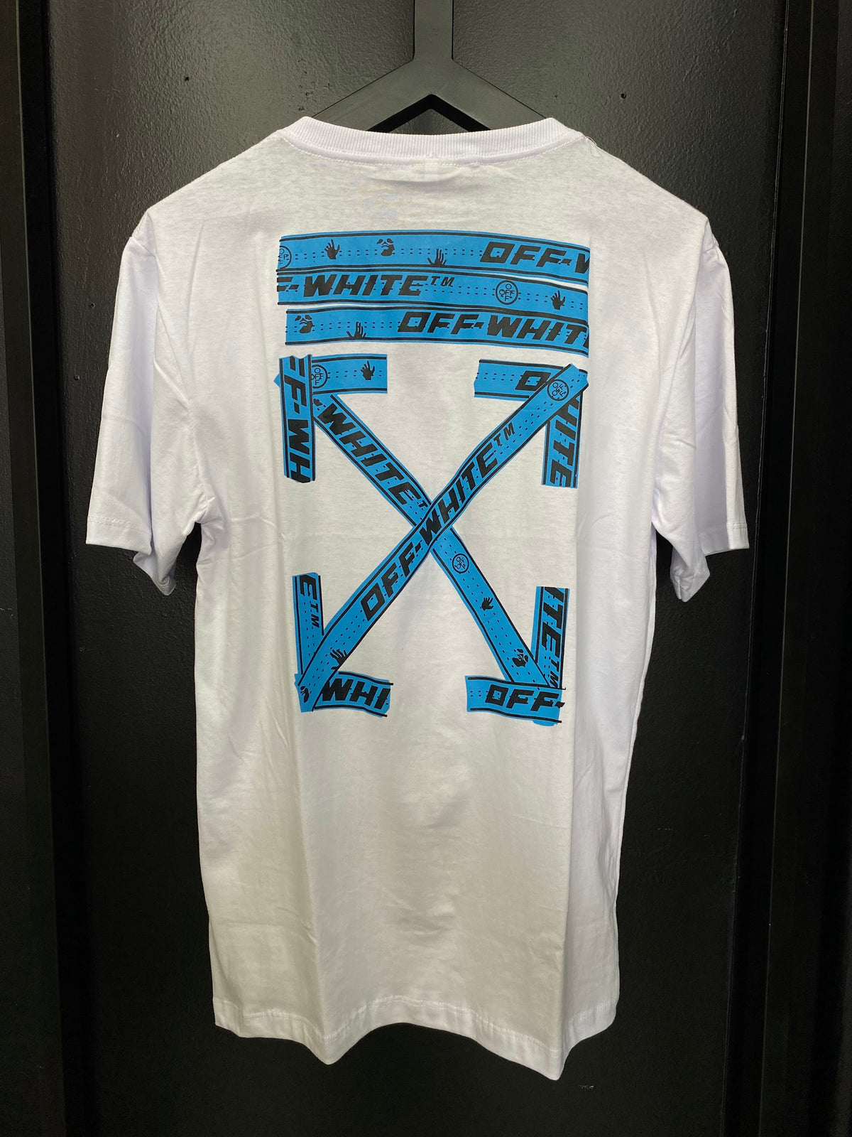 Camiseta Off White Setas Azuis Branca