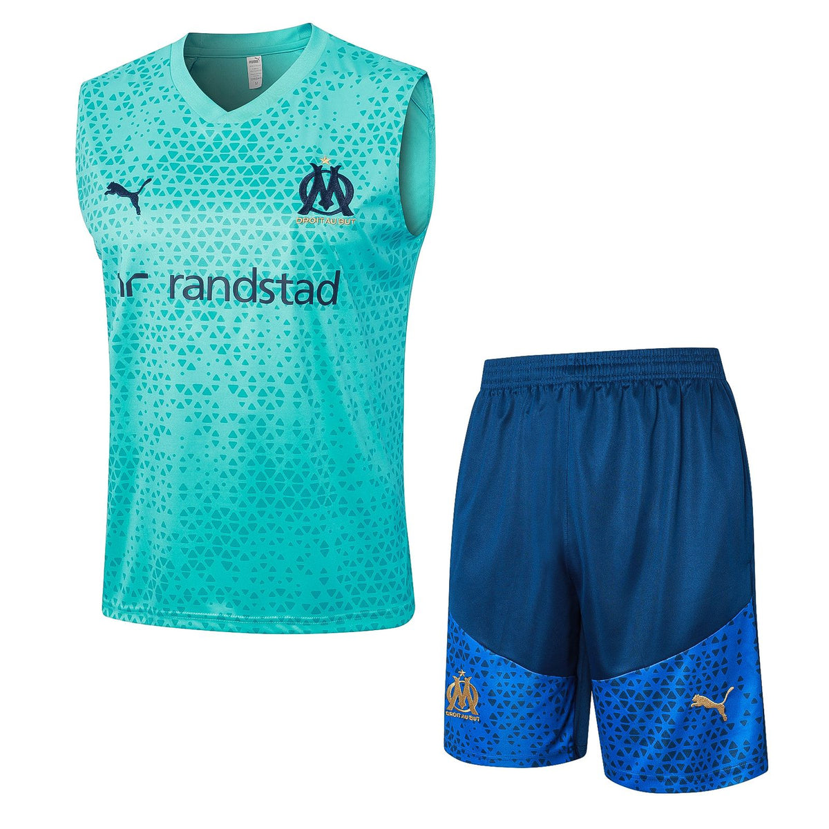 Conjunto Olympique Marseille Treino Regata Verde Água