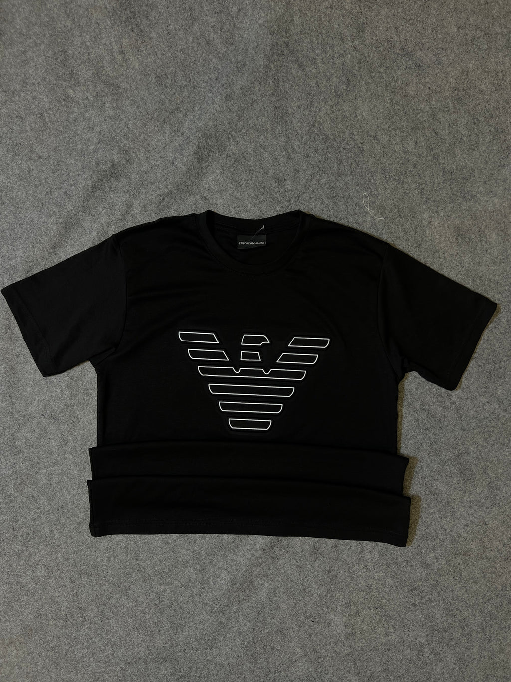 Camiseta Armni Malha Pima Águia Preta