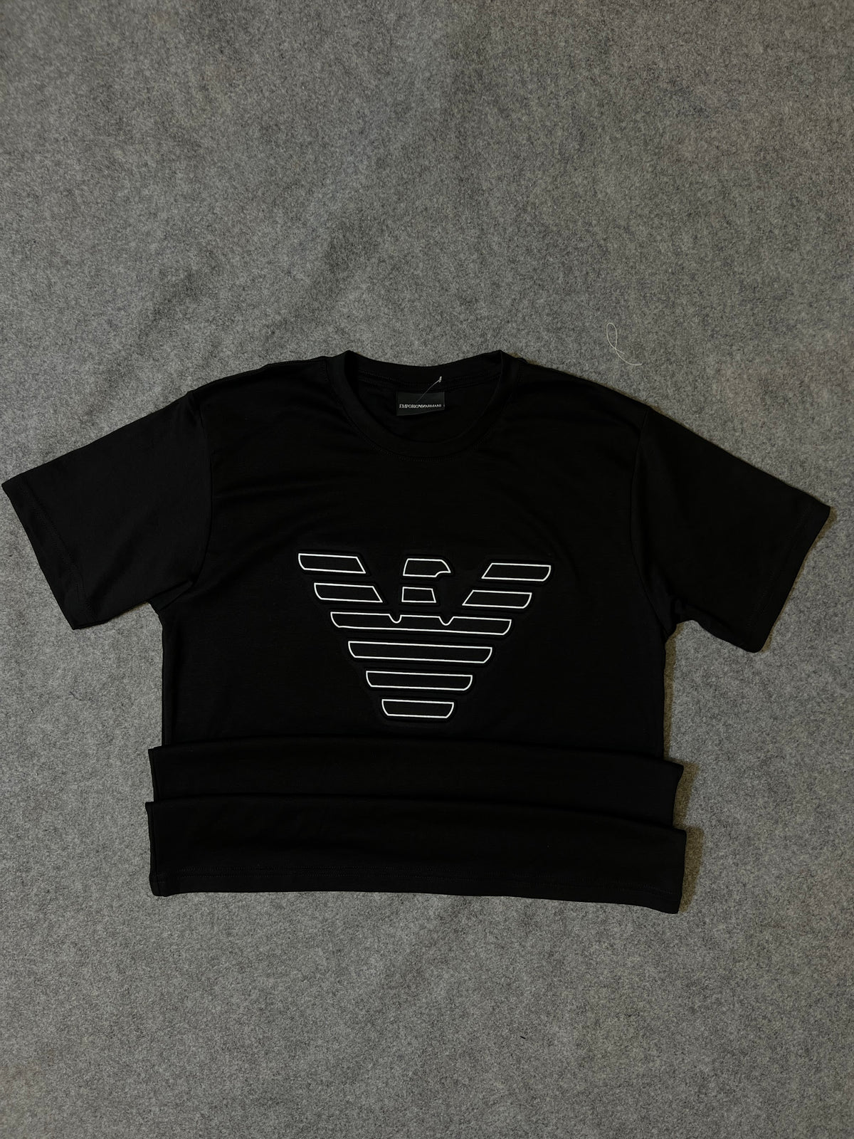 Camiseta Armni Malha Pima Águia Preta