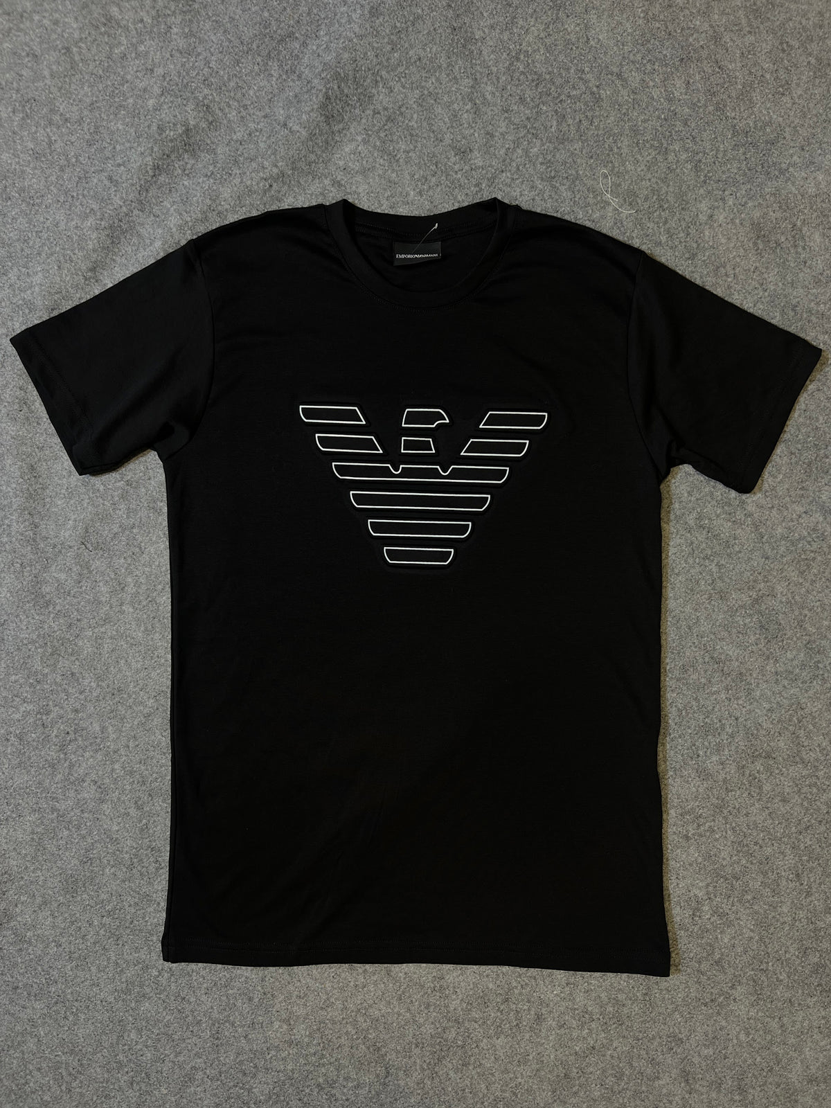 Camiseta Armni Malha Pima Águia Preta