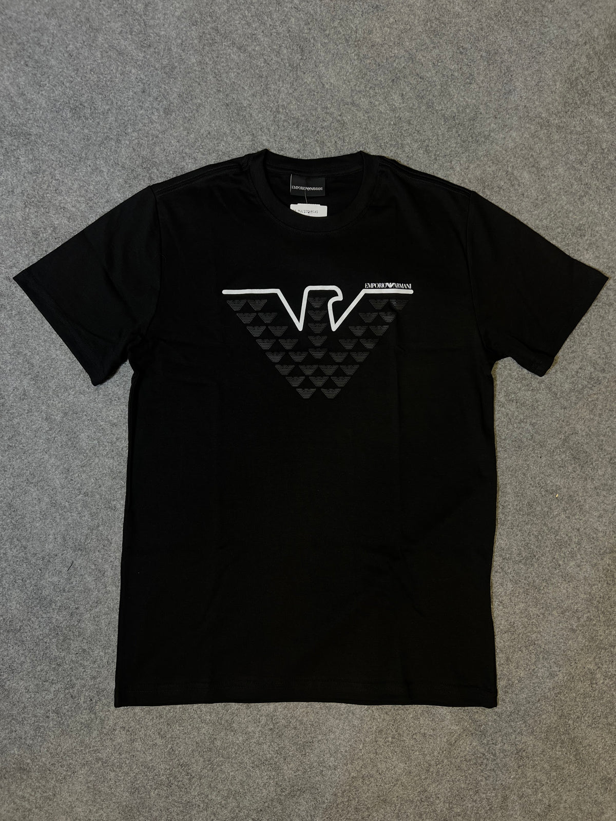 Camiseta Armni Malha Pima Monograma Preta