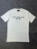 Camiseta Armni Malha Pima Monograma Branca