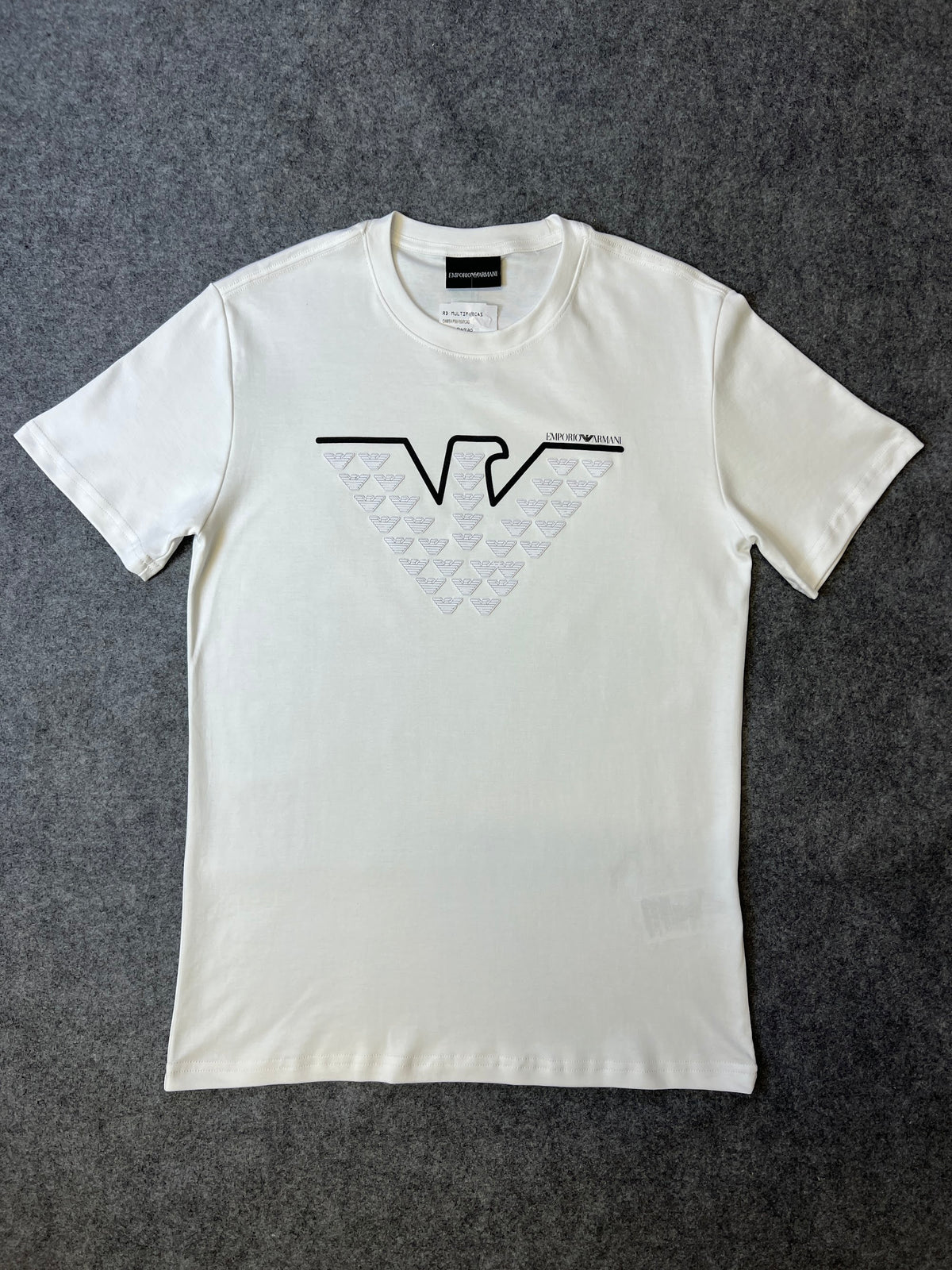Camiseta Armni Malha Pima Monograma Branca