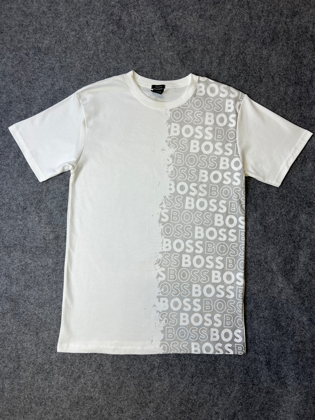 Camiseta Hgo Boss Malha Pima Faixa Lateral Branca