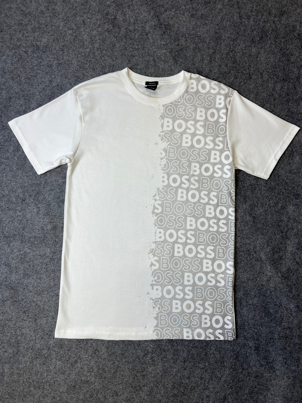 Camiseta Hgo Boss Malha Pima Faixa Lateral Branca