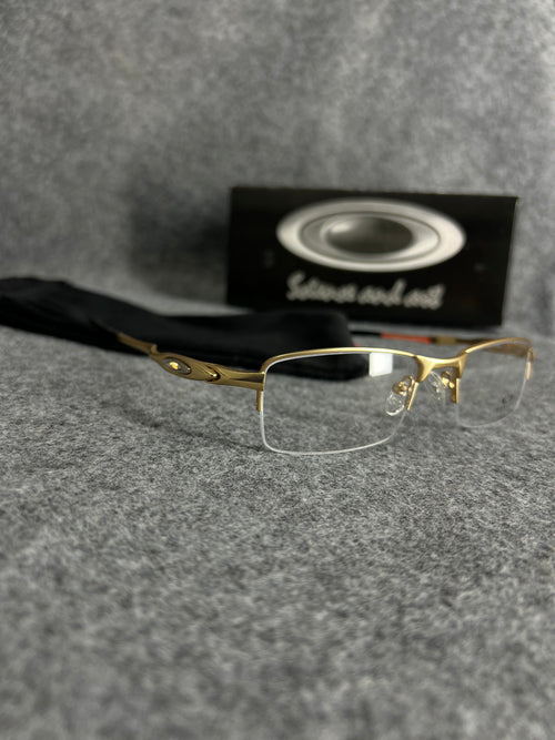 Armação Oakley Lente Transparente Dourada