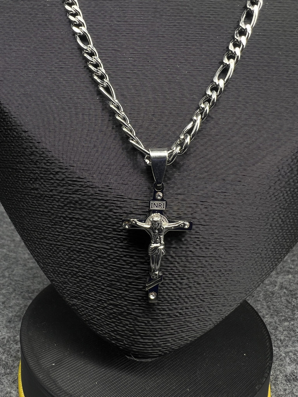 Corrente 3x1 Prata com Crucifixo - detalhe 1