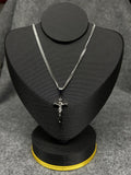 Corrente Grumet Prata com Crucifixo