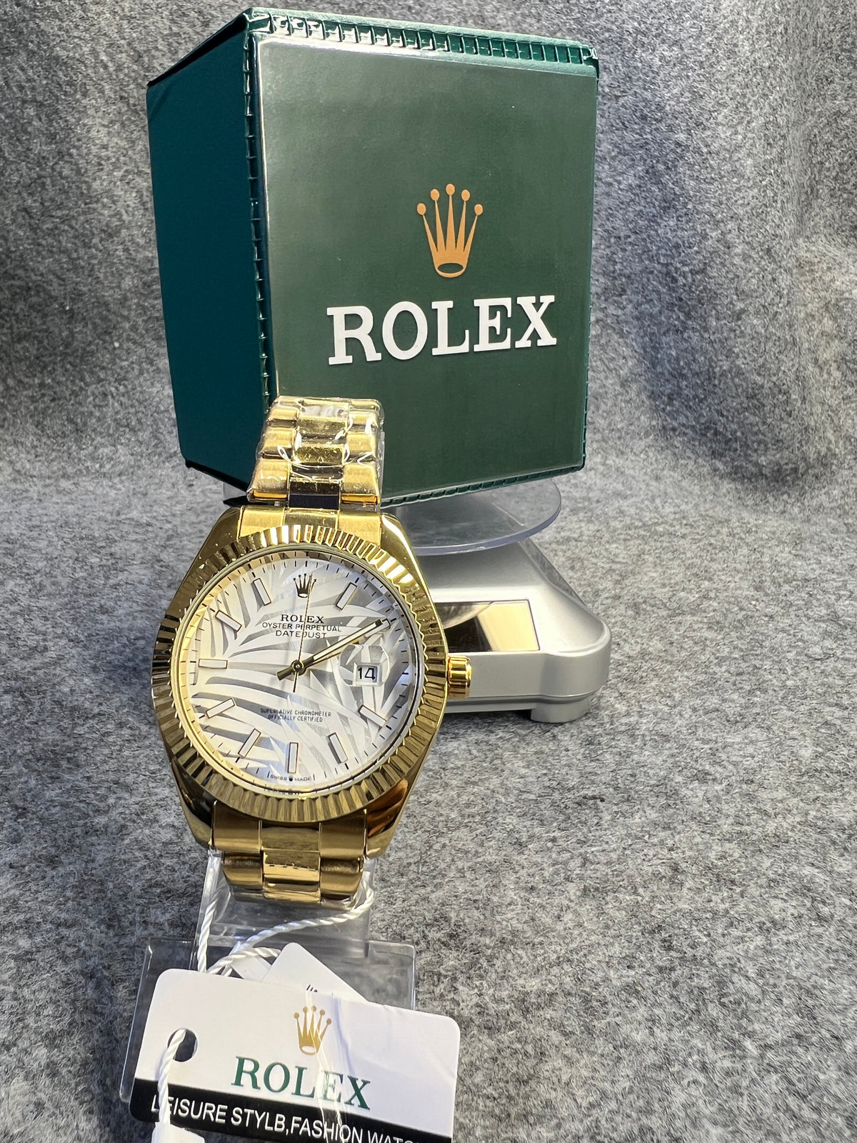 Relógio Rolex Datejust Dourado Mostrador Palm