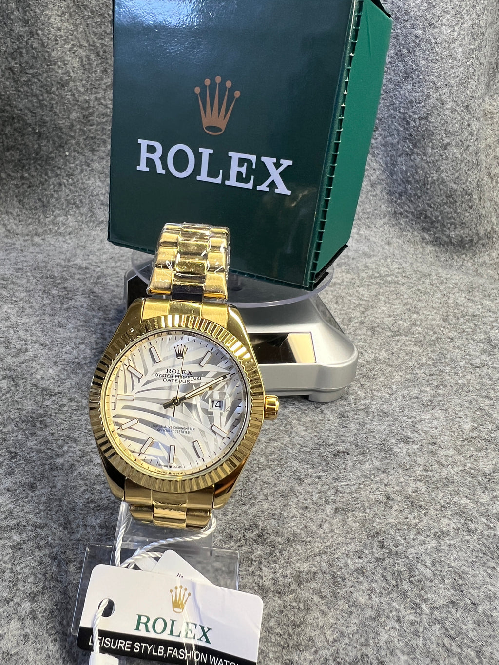 Relógio Rolex Datejust Dourado Mostrador Palm
