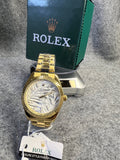 Relógio Rolex Datejust Dourado Mostrador Palm