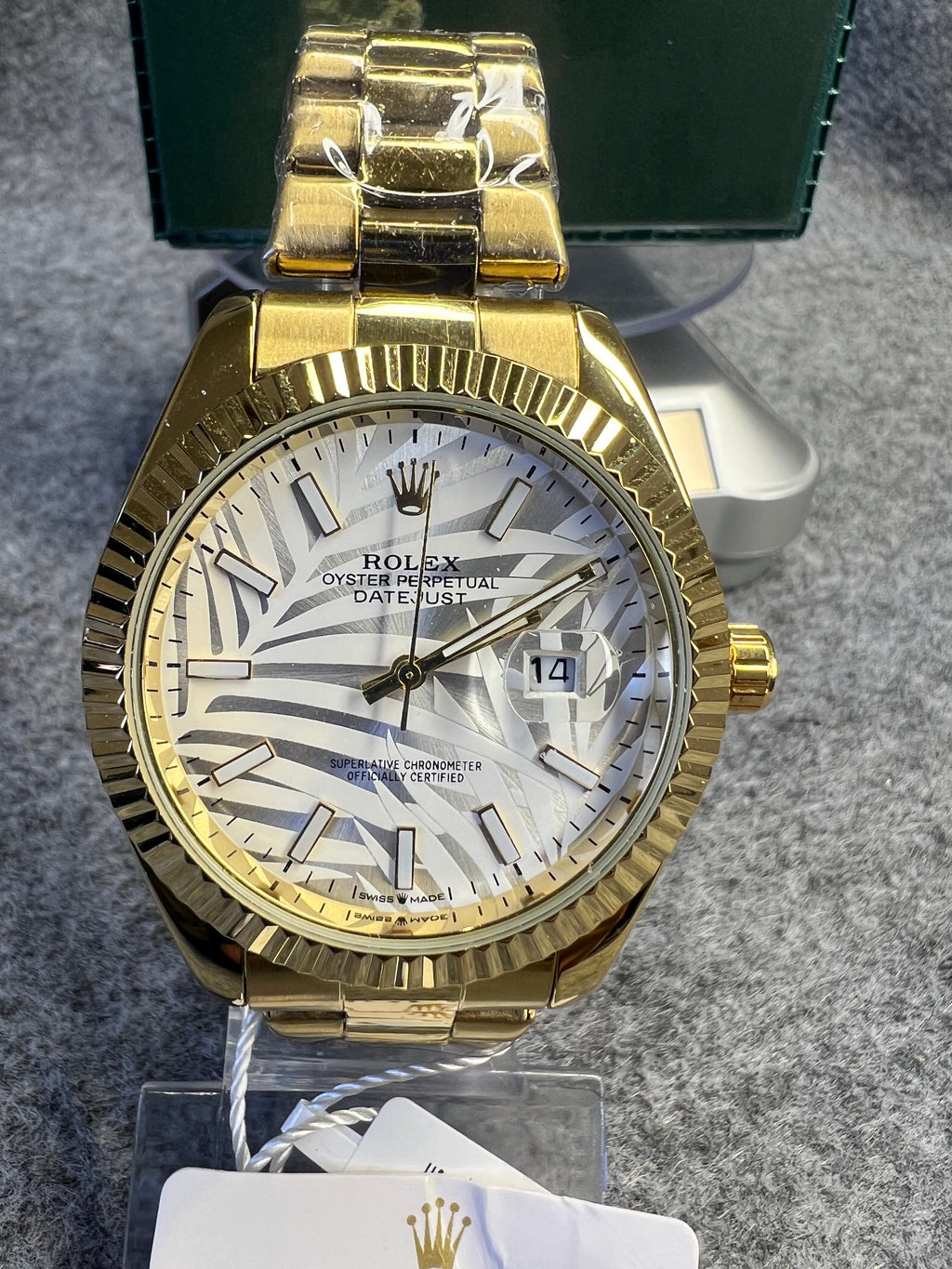 Relógio Rolex Datejust Dourado Mostrador Palm
