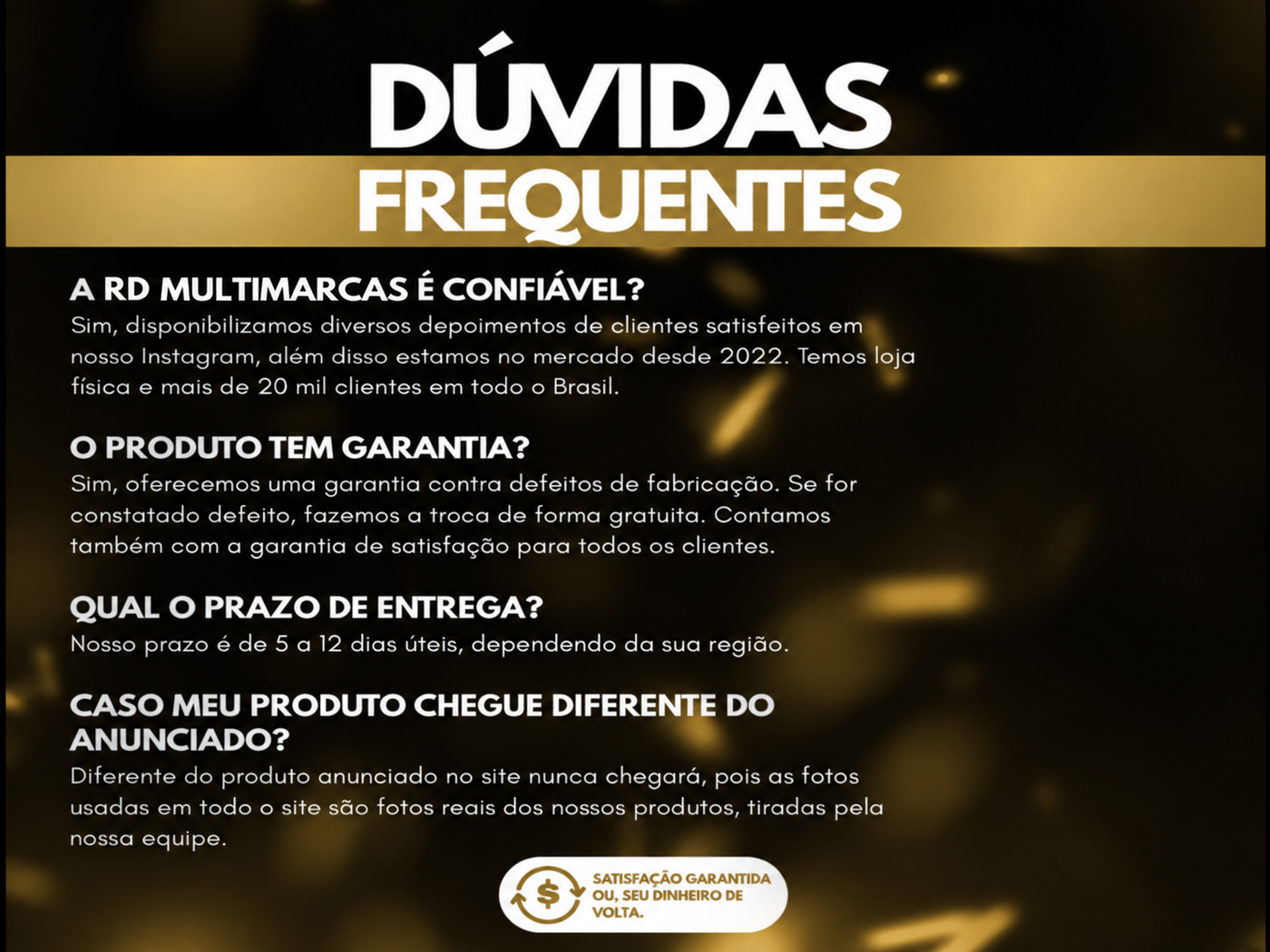 Dúvidas frequentes sobre confiabilidade, garantia e prazo de entrega